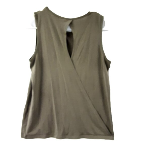 Banana Republic Woman's Tom Size XS Pullover, Green Sleeveless Criss Cross Back - Picture 2 of 7
